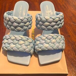 Marc Fisher Toree baby blue heels braided sz 8.5